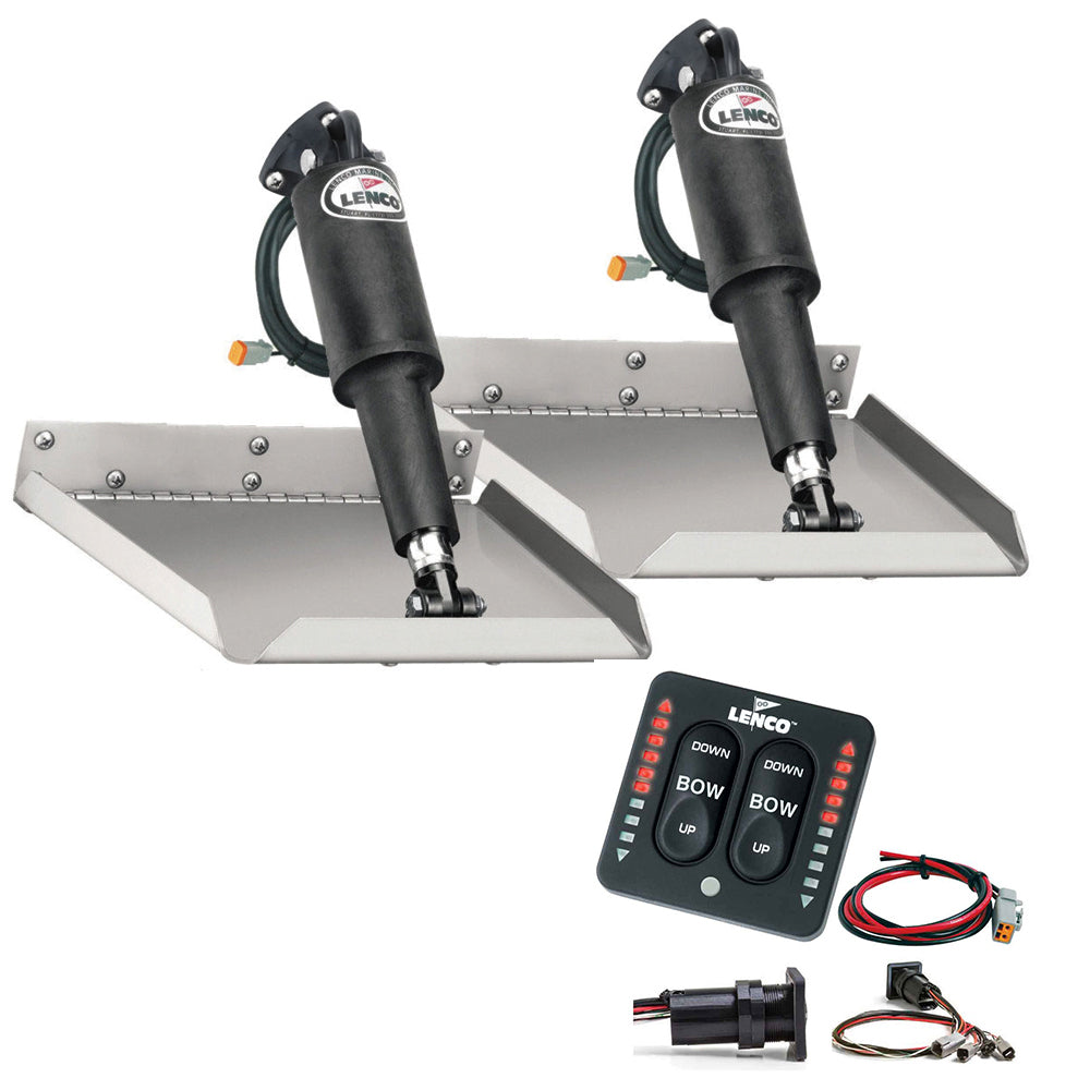 Lenco 12 x 12 Edgemount Trim Tab Kit wLED Indicator Switch Kit 12V 15110103